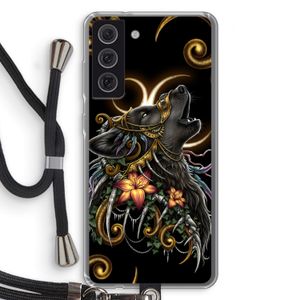 Huilende Wolf: Samsung Galaxy S21 FE Transparant Hoesje met koord