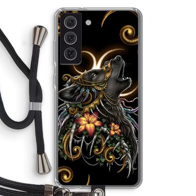 Huilende Wolf: Samsung Galaxy S21 FE Transparant Hoesje met koord
