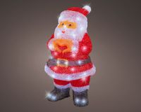 LED kerstman l21.7b23h41.5 cm rood/kwt kerst - Lumineo
