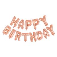Globos Folieballon tekst happy birthday rose goud