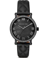 Horlogeband Michael Kors MK2620 Leder Zwart 18mm - thumbnail