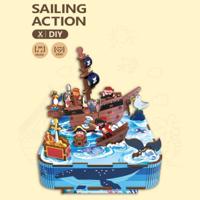 PlayfulMario Pirates Sailing Action met muziek Houten Modelbouw Creatief & Educatief