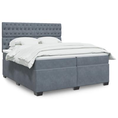 Boxspring met matras fluweel donkergrijs 200x200 cm