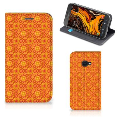 Samsung Galaxy Xcover 4s | Hoesje met Magneet | Batik Oranje