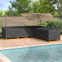 Hoes voor tuinmeubelen Zwart 300 x 300 x 80 cm 210D Oxford Stof