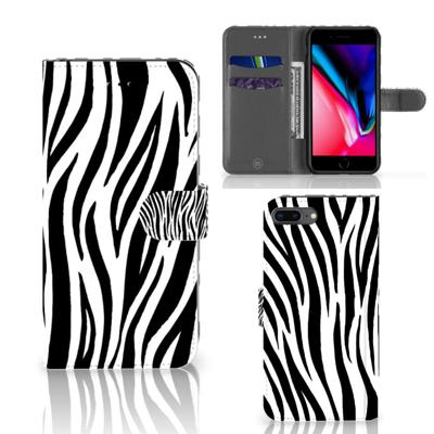 Apple iPhone 7 Plus | 8 Plus | Telefoonhoesje | Met pasjeshouder | Zebra