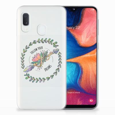 Samsung Galaxy A20e Telefoonhoesje met Naam Boho Dreams Samsung Galaxy A20e Telefoonhoesje met Naam Boho Dreams