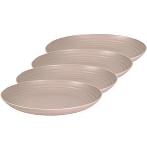 4x stuks rond kunststof borden mokka bruin 25 cm