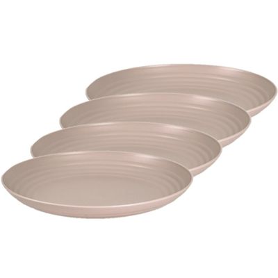 4x stuks rond kunststof borden mokka bruin 25 cm
