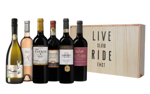 Live Slow Ride Fast Kerst - wijnkist