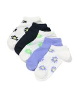 HEMA Dames Enkelsokken Bloemen - 5 Paar Wit (wit)