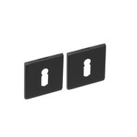 Intersteel rozetten vierkant met sleutelgat plat verdekt 50x5mm - RVS/mat zwart