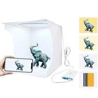 PULUZ vouwen draagbare ring licht foto verlichting studio schieten tent Box kit met 6 kleuren achtergronden (zwart wit oranje rood groen blauw)
