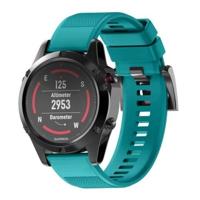 Snelle verwijderbare siliconen polsband voor fenix 5 22mm (blauw groen)