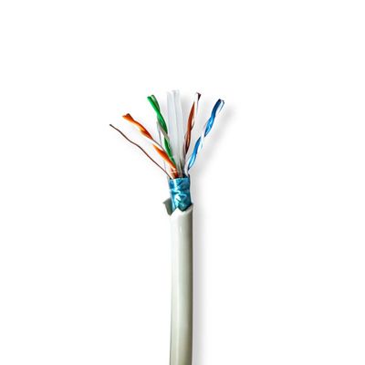 Nedis CCBG8526GY305S Netwerk Kabel Rol Cat6 Solid F/utp Koper 305.0 M Binnenshuis Rond Lszh Grijs Gift Box