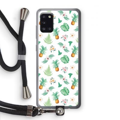 Ananas bladeren: Samsung Galaxy A31 Transparant Hoesje met koord