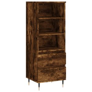 vidaXL Hoge kast 40x36x110 cm bewerkt hout gerookt eiken