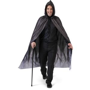 Halloween Duivel/Vampier/Geest verkleed cape met capuchon - voor volwassenen - zwart - polyester