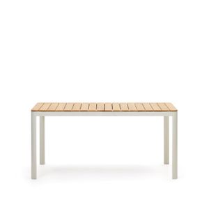 Kave Home Bona tuintafel 160x90 cm wit teak hout