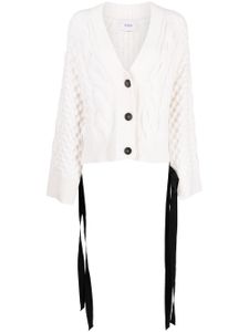 ERDEM cardigan ample en maille torsadée - Blanc