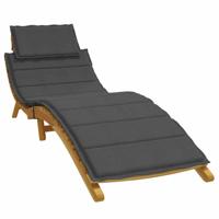 VidaXL Ligbedkussen 186x58x3 cm stof gemêleerd antracietkleurig