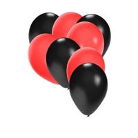 Party ballonnen - 30x stuks - zwart en rood - 27 cm - feestartikelen