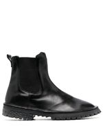 Moma bottines en cuir à empiècements élastiqués - Noir