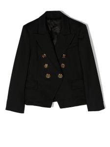 Balmain Kids blazer croisé en laine vierge - Noir