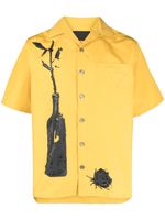 Prada chemise imprimée à manches courtes - Jaune - thumbnail