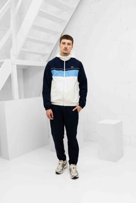 Lacoste Diamond Trainingspak Heren Wit/Lichtblauw - Maat M - Kleur: LichtblauwWit | Soccerfanshop