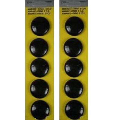 Benson ronde koelkast / whiteboard magneetjes - 20x stuks - zwart - Keuken magneten