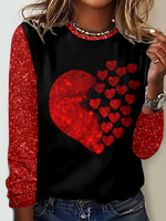 Regular Fit Heart Casual Long Sleeve Shirt