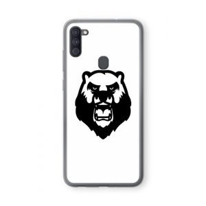 Angry Bear (white): Samsung Galaxy A11 Transparant Hoesje