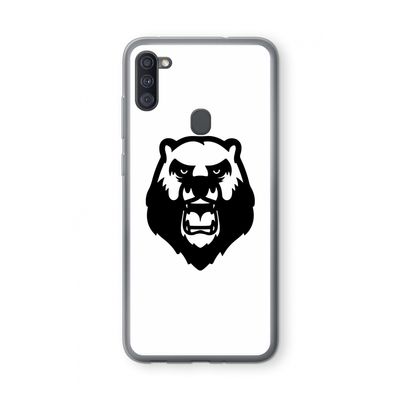Angry Bear (white): Samsung Galaxy A11 Transparant Hoesje