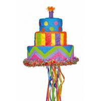 Pinata verjaardagstaart - verjaardag - papier - 33 x 30 cm - te vullen