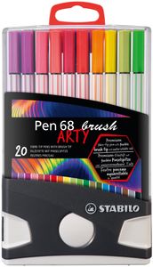 STABILO Pen 68 brush, premium brush viltstift, ARTY ColorParade met 20 kleuren