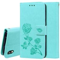 Rose reliëf horizontale Flip PU lederen draagtas voor Huawei Honor 8S/Y5 (2019) met houder & kaartsleuven & portemonnee (groen)