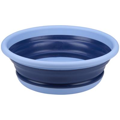Afwasteil/wasmand emmer opvouwbaar - kunststof - 8 Liter - blauw - D37 x H13 cm