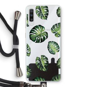 Tropische bladeren: Samsung Galaxy A70 Transparant Hoesje met koord