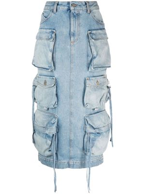 The Attico minijupe en jean à poches cargo - Bleu