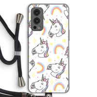 Rainbow Unicorn: OnePlus Nord 2 5G Transparant Hoesje met koord