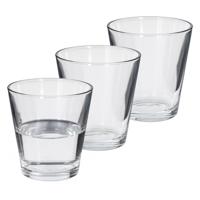 Alessandro Drinkglazen Conical - 3x stuks - glas - 230 ml - 8 x 9 cm