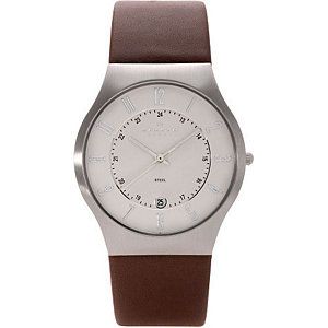 Horlogeband Skagen 233XXLSLCD Leder Bruin 22mm