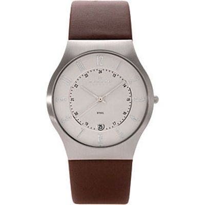 Horlogeband Skagen 233XXLSLCD Leder Bruin 22mm