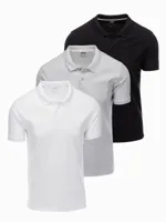 Italian Style - Heren Poloshirts - Zwart Grijs Wit - 3 stuks