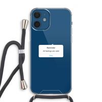 Reminder: iPhone 12 Transparant Hoesje met koord Reminder: iPhone 12 Transparant Hoesje met koord