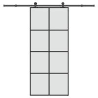 Schuifdeur met beslag 90x205 cm ESG-glas en aluminium