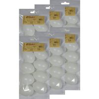 48x Plastic eitjes wit 6 cm decoratie/versiering - Feestdecoratievoorwerp