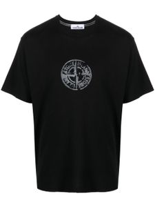 Stone Island t-shirt en coton à logo imprimé - Noir