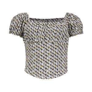 Frankie & Liberty Meisjes blouse - May - Krijt wit / Dusty zand/ Zwart / Honing geel print